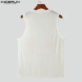 thumbnail image 5 of INCERUN Tops 2024 estilo coreano moda para hombres cuello en V diseño de patchwork floral chalecos sexy casual hueco sin mangas camisetas sin mangas S-5XL, 5 of 5