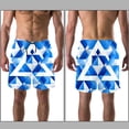 thumbnail image 3 of luoweisi Men's Beach Shorts Quick Dry Swim Trunks with Mesh Lining Blue and White Geometry XL, 3 of 5