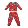 thumbnail image 3 of Famille Pyjama Assorti Ensemble Manches Longues Noël Impression Tops Pantalons de Sommeil Rouge Maman XL, 3 of 7