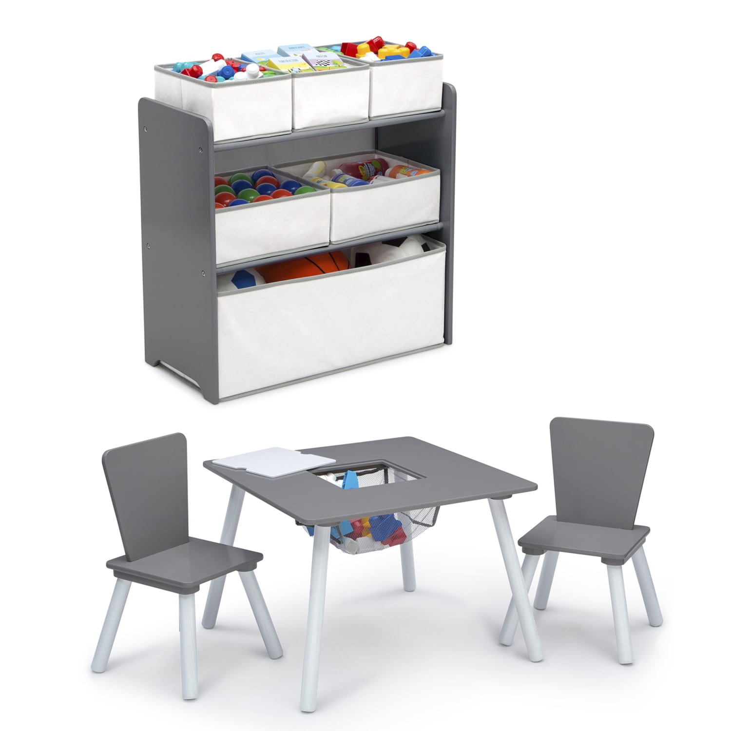 delta childrens table and chairs grey