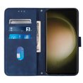 thumbnail image 5 of Embossed Wallet Case for Samsung Galaxy S24 Ultra, Magnetic Clasp Card Holder Luxury Business PU Leather Folio Cover with Kickstand Card Slots Flip Case for Samsung Galaxy S24 Ultra, Darkblue, 5 of 10