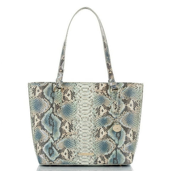 Brahmin Medium Misha Haven Roxanne Blue/Neutral Brown/Silver Snakeskin Tote