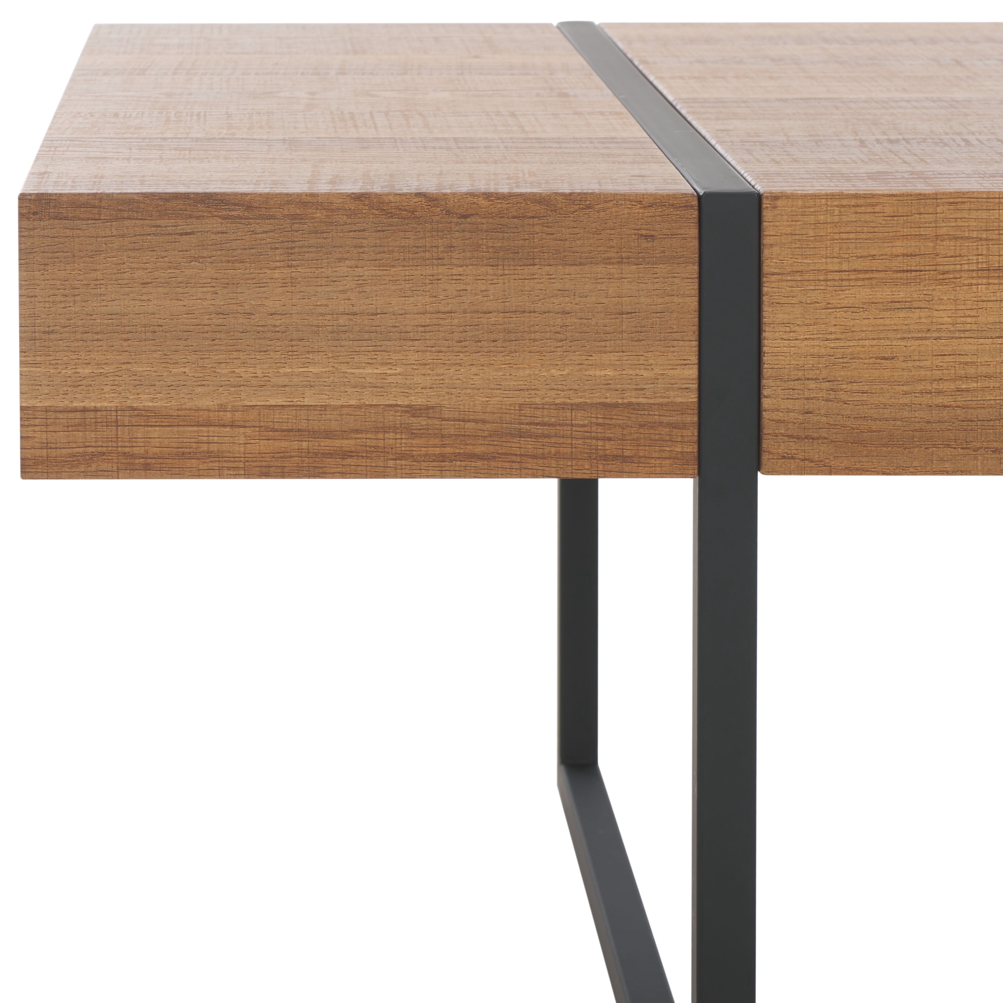SAFAVIEH Tristan Contemporary Wood Coffee Table, Natural Brown Top/Black