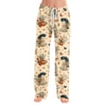 thumbnail image 4 of Kintue Womens Pumpkin Pajamas, Cute Halloween Pajama Pants, Funny Ghost Print Wide Leg Trousers, Comfy Fall Loungewear Bottoms, 4 of 7