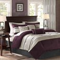 thumbnail image 1 of Madison Park Ensemble de Couette Palmer, Grand Lit, Prune, 1 of 5