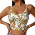 thumbnail image 1 of Balery Ducks and Flowers Sujetadores deportivos con espalda cruzada para mujer, acolchados, sin costuras, de alto impacto, ideales para yoga, gimnasio, entrenamiento y fitness.-, 1 of 8