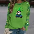 thumbnail image 4 of St. Patricks Day Shirts for Women Long Sleeve Crewneck Sweatshirt Irish Gnome with Shamrock Print Tops Cute Graphic Pullover, 4 of 5