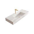 thumbnail image 5 of Wall Mounted Bathroom Sink, Modern Bathroom Vessel Sink with Predrilled Faucet, Rectangle Floating Bathroom Sink for Small Space, 5 of 6