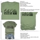 thumbnail image 3 of Camiseta informal holgada de manga corta para mujer, estampado de letras moderno, camiseta XXL verde oliva con fuente negra, 3 of 4