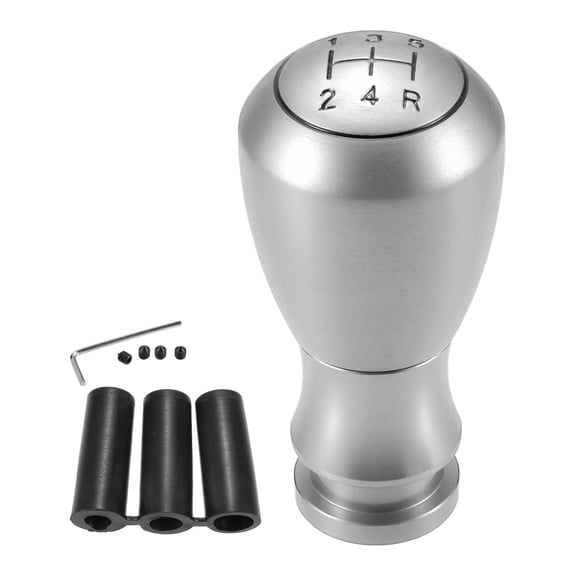 Unique Bargains Car 5 Speed Gear Shift Knob Universal 9cm 3.54" Manual Transmission Aluminum Alloy Silver Tone