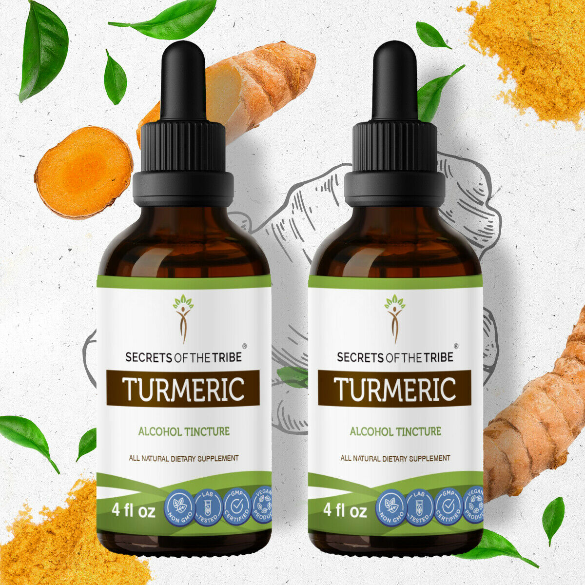 Turmeric Tincture Alcohol Extract, Organic Turmeric Curcuma Longa