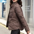 thumbnail image 5 of Zedker Puffer Jacket for Women Oversized Coats Winter Padded Down Jackets Zip Up Outerwear,Plus Size CoffeeL, 5 of 6