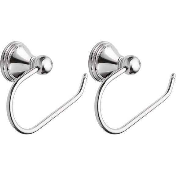 Moen DN8408CH Preston Collection Single Post Toilet Paper Holder, Chrome - 2 Pack
