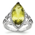 thumbnail image 2 of Sterling Silver Marquise Lemon Quartz & Diamond Ring Wt- 0.15ct. Gem Wt- 5.56ct, 2 of 8