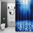 thumbnail image 4 of Dark Blue Bathroom Shower Curtain, Ocean Water Sunlight Shines into The Sea Waterproof Washable Soft Bath Curtain for Bathtub Decor with 12 Hooks&Grommet, 48x72 Inch, 4 of 9