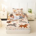 thumbnail image 3 of Manfei Cartoon Pug Twin Fitted Sheet, Dalmatian Dog Paw Bedding, Cream, 2-Piece, 1 Fitted Sheet and 1 Pillowcase, 3 of 6