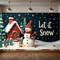 thumbnail image 2 of Snowman Banner Christmas Decoration Winter Theme Holiday Backdrop for Indoor Decor Party Background Outdoor Celebration, 2 of 9