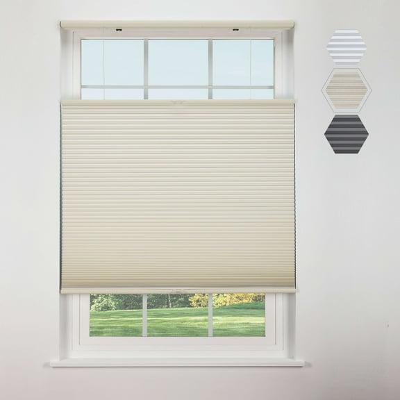Linen Avenue Cordless Top Down Bottom Up Blackout Cellular Shade 34 1/2 W x 66 H, Seashell (Arrives 1/4" Narrower)