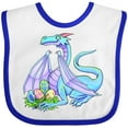 thumbnail image 3 of Inktastic Blue Easter Dragon with Painted Eggs Boys or Girls Baby Bib, 3 of 4