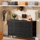 thumbnail image 3 of 10-cajón moderno grande cómoda: ideal para as a 55-pulgada long TV gabinete con electrical outlets, metal framed entertainment center y fabric almacenamiento para dormitorio, entrada, hallway, 3 of 8