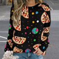 thumbnail image 2 of Fun Pizza Women's Floral Printed Sweatshirt Long Sleeve Crewneck Casual Loose Vintage Graphic Pullover Tops, 2 of 7