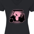 thumbnail image 4 of Inktastic Golfing Girls Golf Cart Women's V-Neck T-Shirt, 4 of 5
