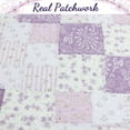 thumbnail image 5 of Cozy Line Home Fashions Love of Lilac Ensemble de Courtepointe de Literie, Orchidée Lavande Violet Pâle Floral Véritable Patchwork 100 % Coton Réversible, 5 of 5