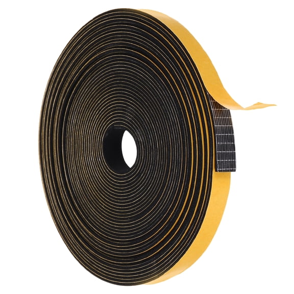 Weather Door Seal Strip Tape for Window 1/2 Inch x 1/16 Inch x 33 Feet, Black