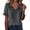 A_ Dark Gray, variant on Women's Ruffled V Neck Puff Short Sleeve Blouse Sage Moss Tone Solid Linen Loose Casual Top for Daily Summer Vacation Wear White XXL