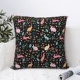 thumbnail image 4 of Pofeuu Cute Rabbit And Flower Print Double-sided plush pillowcase Square Throw Pillow Covers Pillows Cover for Living Room Bedroom Sofa Couch Cushion Cover（No pillow core）-22"x22", 4 of 7