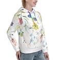 thumbnail image 6 of Daiia Wildflowers Pattern Women's Fashion Hoodies & Sweatshirts with Kangaroo Pocket Hooded Sweatshirt with Eye-catching Drawstrings-Medium, 6 of 7