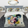 thumbnail image 2 of Designart "Geometric Hexagon and Circle II" Modern Bedding Covert Set - Abstract Geometric Blue Abstract Bed Set With 2 Shams, 2 of 6