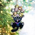 thumbnail image 2 of Adornos navideños de gato negro - Adorno colgante para árbol de Navidad - Adornos navideños 2023, 2 of 5