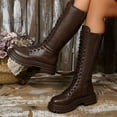 thumbnail image 6 of BOBOGOJP Girls Riding Boots Knee High Side Zipper Mid Calf Shoes Little Kid/Big Kid Brown for Size 6.5, 6 of 9