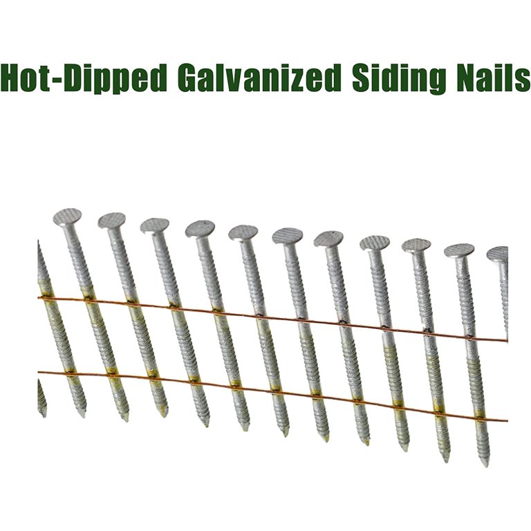 3600 Count 15 Degree Siding Nails - 1-1/2 Inch Hot-Dipped Galvanized Ring Shank Coil Nails