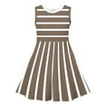 thumbnail image 4 of Kovlvoll Toddler Girls' Dress Summer Clothes Sleeveless Round Neck Striped Dresses 3-14 Years, 4 of 7