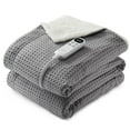 thumbnail image 1 of Yiwa Electric Waffle Heated Throw Blanket, Machine Washable, 6 Heat Levels, LCD Controller, 1-4h Timer, ETL Certified, 1 of 8