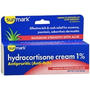Sunmark Hydrocortisone Cream 1% Maximum Strength with Aloe, 2 Oz.
