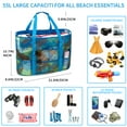 thumbnail image 2 of KABAQOO Extra Large Mesh Beach Tote Bags Multipocket Zip Waterproof Sandproof for Travel Pool Green, 2 of 7
