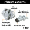 CURT 58092 Vehicle-Side and Trailer-Side 6-Pin Round Wiring Harness ...