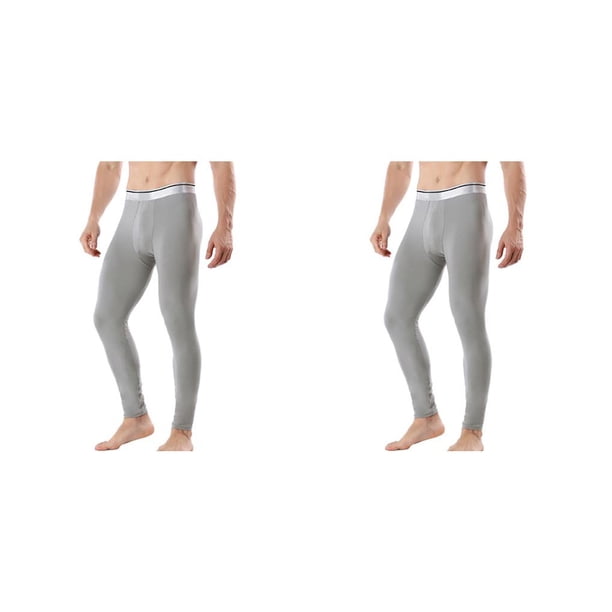 Sonducket Calzoncillos largos a prueba de frío para invierno, pantalones térmicos, ropa interior, accesorio DIY, mallas masculinas, suministros Grueso-Gris Claro 2XL 2Conjunto