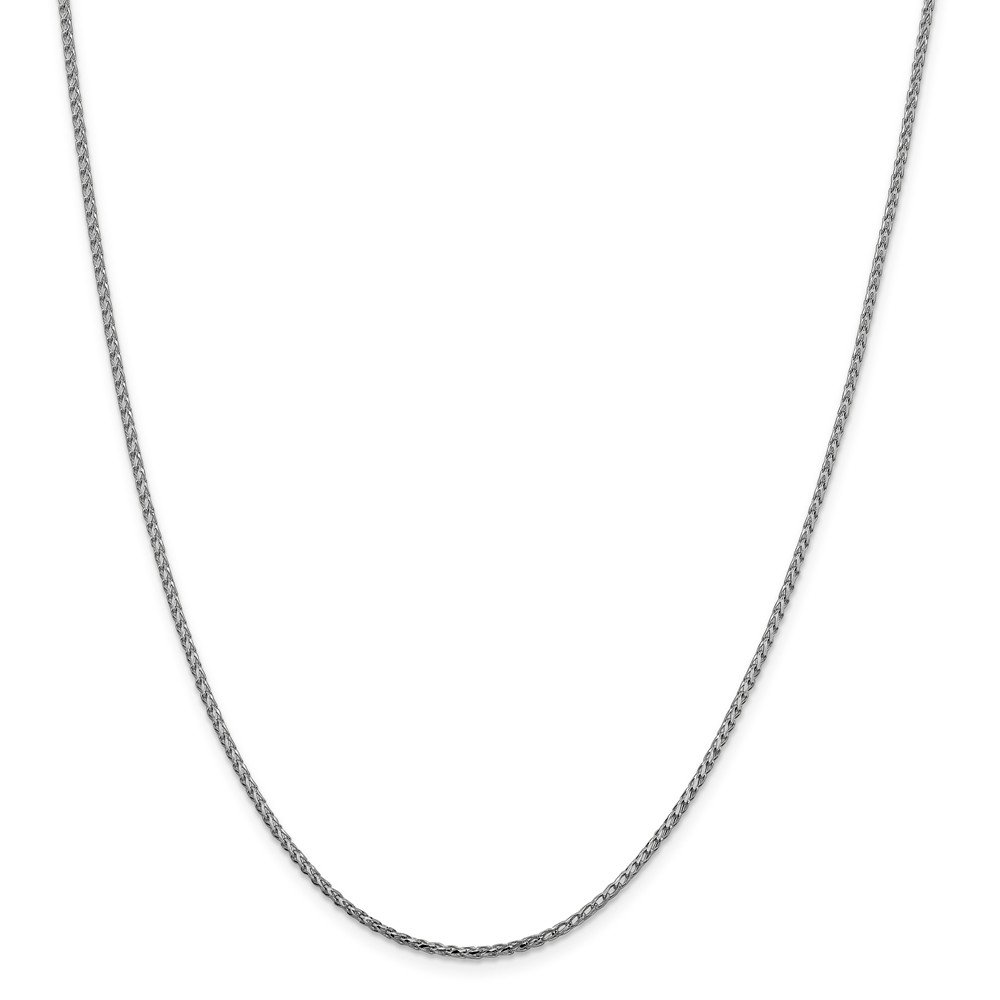 Leslie's Real 14kt White Gold 1.6mm Diamond Cut Open Franco Chain; 16 inch; for Adults and Teens; for Women and Men