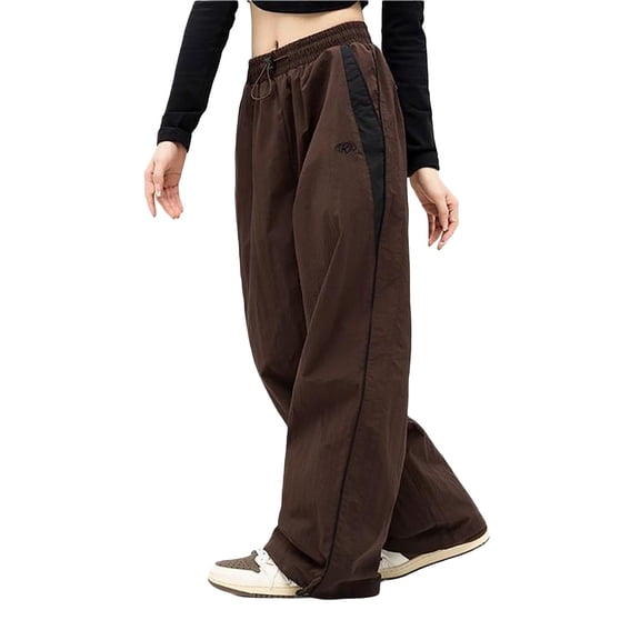 YUEHUA Women's Straight Leg Baggy Sweatpants Y2k Cool Parachute Pants Joggers Drawstring Track Pants for Women