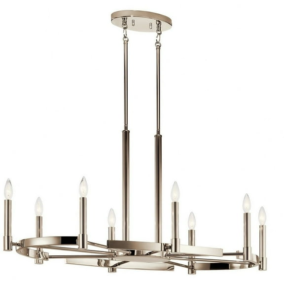 52429PN Kichler Lighting Tolani - 8 Light Oval Chandelier In Soft Contemporary Style-20 Inches Tall and 21.5 Inches Wide-Polished Nickel Finish