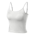thumbnail image 4 of Ulitacool Womens Summer Tank Tops Round Neck Tank Top Sleeveless Summer Basic Stretchblouse Tee Shirt With Jeans Fashionable Tops S White, 4 of 7
