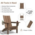 thumbnail image 5 of JUSTLET Outdoor Patio Chair, HDPE Folding Adirondack Chair Set of 4, Brown, 5 of 9