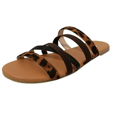 

Juebong Womens Comfort Slides Sandal Open Toes Slides Breathable Cloth Slippers Beach Dress Slippers Shoes Brown 7