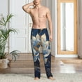thumbnail image 6 of Fotbe Blue Golden Dream Lotus Men's Pajama Pants,Sleepwear Pants,Pj Bottoms Drawstring And Pockets-Large, 6 of 7