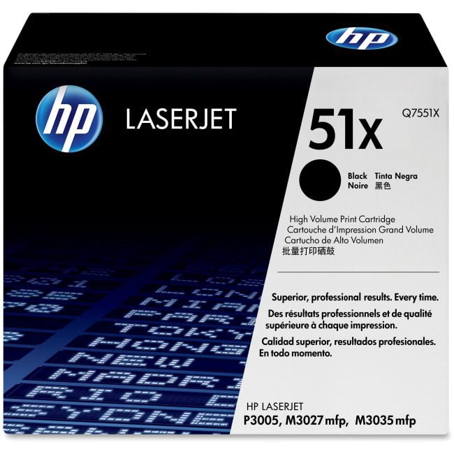 Lot De 5 Cartouches Toner HP LaserJet 51X (Q7551X) Vierges – Pour Recharge – Livraison Offerte