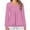 Pink, variant on Plebaso Women's Tops Long Sleeve Casual Crew Neck Pleated Tunic Top Solid Color Loose Dressy Blouses